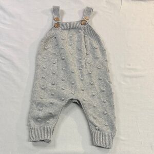 RISE Little Earthling - 3-6M - Grey Knit Overalls/Coveralls for Kids